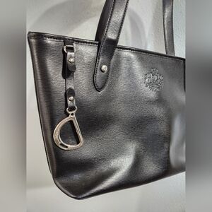 Lauren Ralph Lauren Equestrian Bucket Bag Black 15x9 Sloan Street